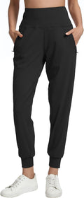 Rrosseyz Joggers for Women - Lightweight High-Waisted Athletic Pants with Zipper Pockets | Perfect for Travel & Workouts