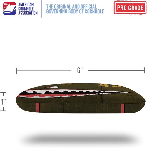 ACA Synergy Pro Cornhole Bags - Dual-Sided Regulation 6x6 Set of 4 | Patriotic Bomber Design