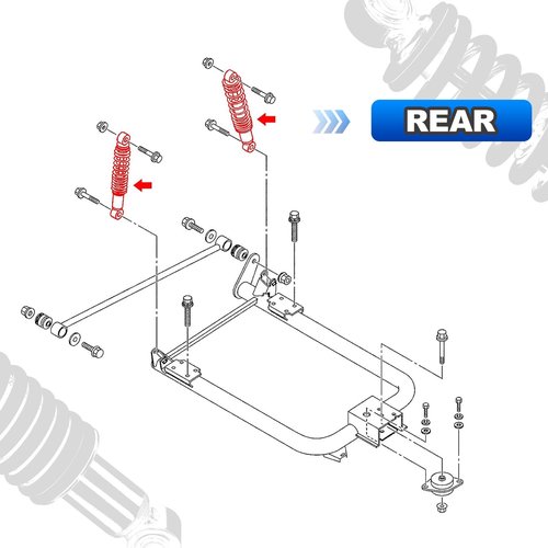 Rear Golf Cart Shock Absorbers Heavy Duty with Springs Compatible with 1995-up Yamaha Gas and Electric G14 G16 G19 G20 G22 G29 Models Replace# JN4-F2210-00, JN3-F2210-00 (RED)