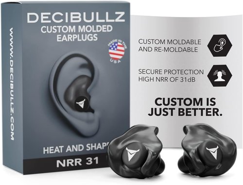 Decibullz - Custom Molded Earplugs | 31dB Highest NRR for Comfortable Hearing Protection (2 Pack)