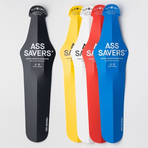 Ass Savers Regular Saddle Mudguard, 23-35 mm Tires, Generation 4, Maximum Protection, Rainy Rides, No Tools Mount, Patented Flip Tip, Lightweight, Stable, Self Centering, Commuter, Road, Black
