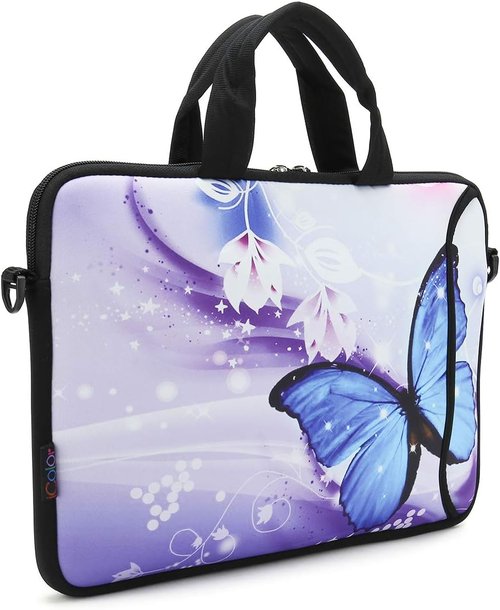Icolor Laptop Shoulder Bag - Neoprene Messenger Briefcase for 14"-15.6" Laptops | Adjustable Strap Included