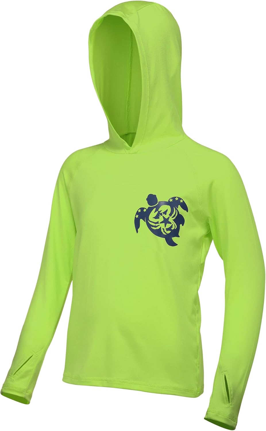 Skiennix Boys Rash Guard Swim Hoodie - UPF 50+ UV Protection Long Sleeve Fishing Shirt | Youth Size
