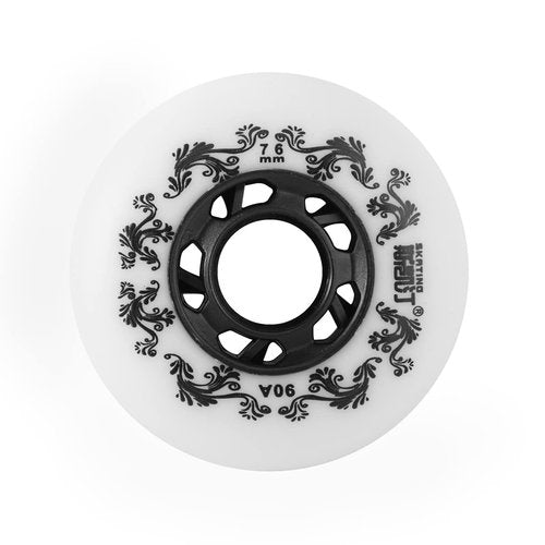 4-Pack Inline Skate Wheels Outdoor 90A Inline Skate Replacement Wheels (76MM, White)