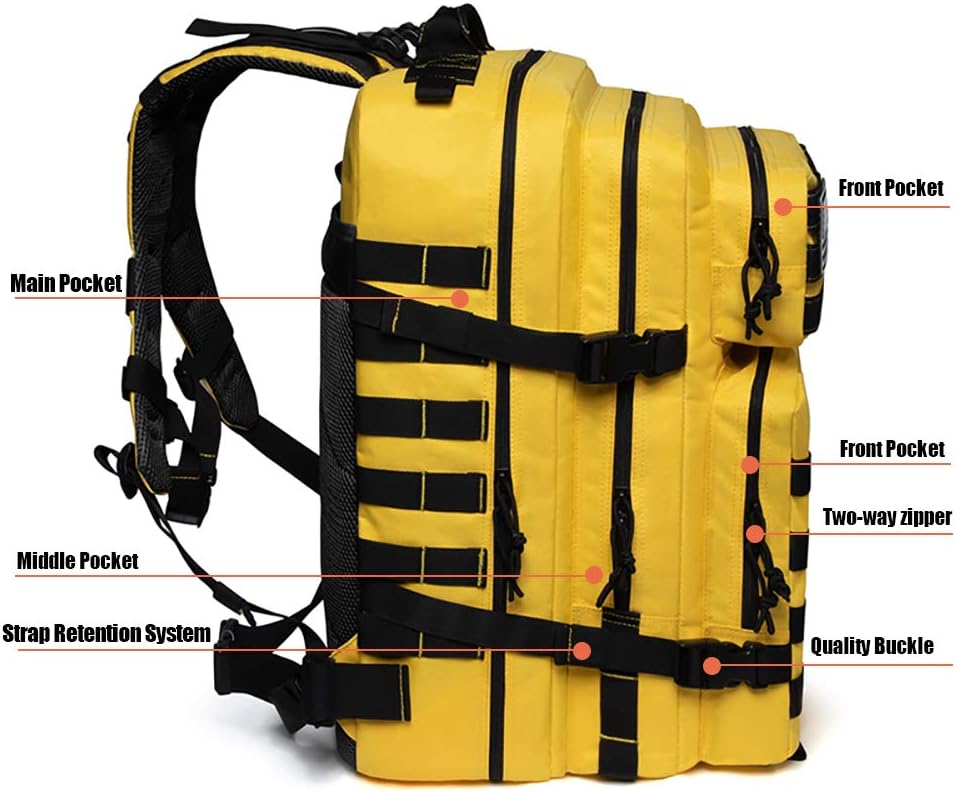 QT&QY 45L Military Tactical Backpacks Molle Army Assault Pack 3 Day Bug Out Bag Hiking Treeking Rucksack…