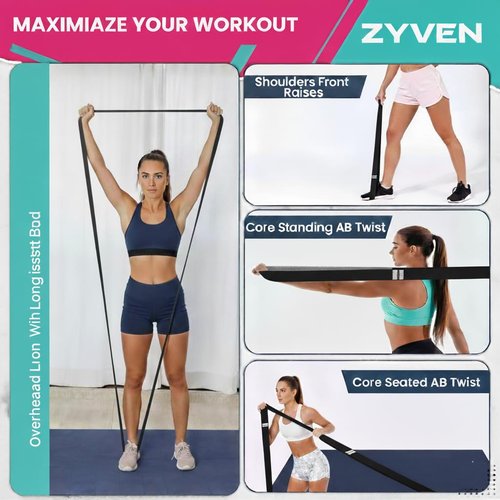 76 Inch Long Premium Performance 76" Extended-Length High-Resistance Bands for Ultimate Strength, Mobility, and Plyometric Workouts (Black Long Belt)