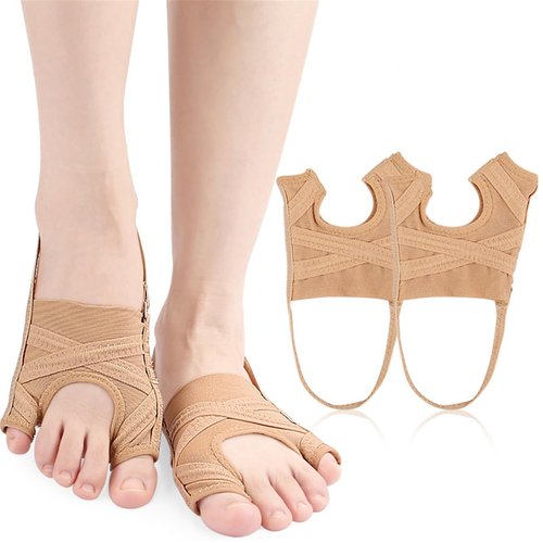 Bunion Corrector, Adjustable Big Toe and Tail Toe Separator Orthopedic Bunion Splint Brace, Hammer Toes Straightener Bunions Relief, Breathable Bunion Socks Sleeves for Women Men, Day Night Support (S)