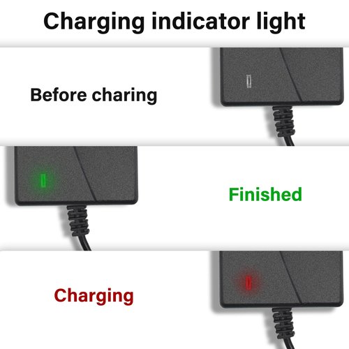 42V 2A Scoter Charger 5 Plugs for 36V Lithium Battery Pack DC 5.5 * 2.1 with 8mm 3 Prong/12mm 3 Prong Connector/8mm RCA/ 3-Pin Male XLR Connector,Universal 5 in 1 Charger Power Adapter