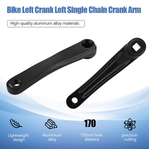 Leapiture 170mm Bikes Crank Arm Bikes Left Crank Bikes Crankset Bikes Crankset Arm Crank Arm Replacement Bikes Pedal Arm for City Bikes Folding Bikes Road Bikes Exercise Bikes (Square Black)