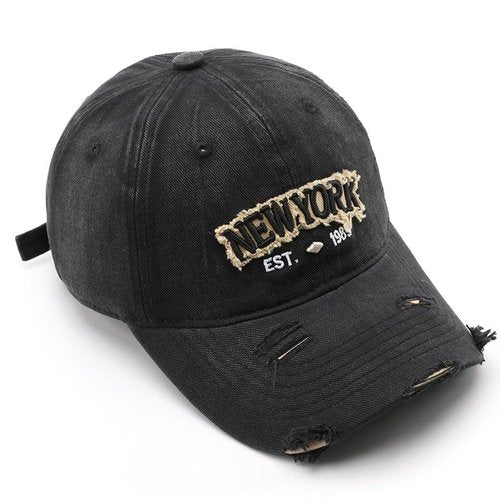 New York Hat Vintage Washed Cotton Baseball Cap Soft Sun Hat for Men and Women (Brown)