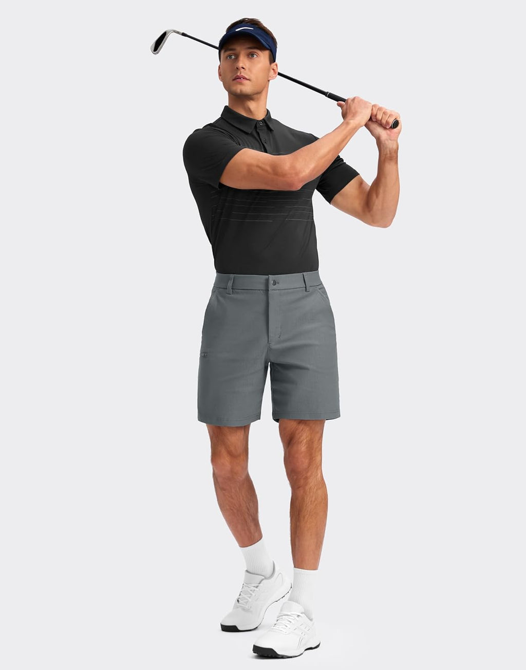 Pudolla Men's Casual Golf Shorts - Stretch Quick-Dry Dress Shorts with 4 Pockets | 7/9 Inch