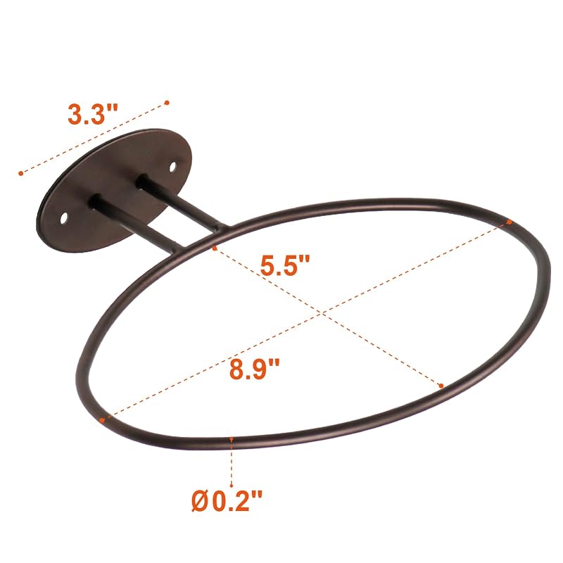 2 PC Wall Mounted Football Display Stands - Solid Metal, Bronze Accent