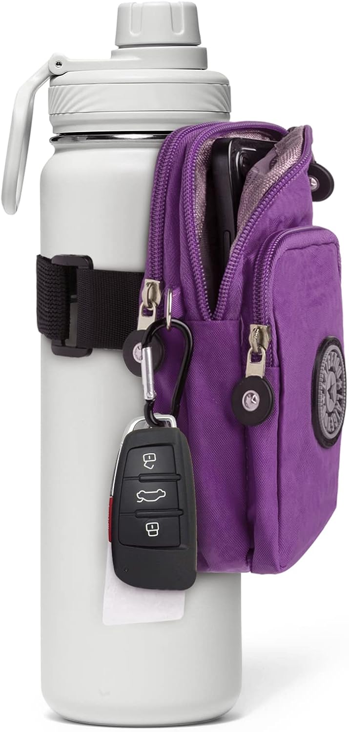 Skiennix Gym Water Caddy - Phone Holder & Pocket for Cards, Keys, Wallet | Versatile Bottle Sleeve Bag