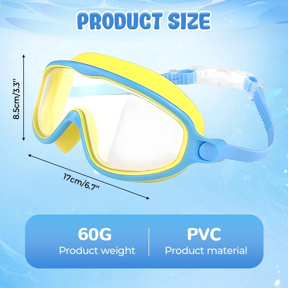 Skiennix Children's Swimming Goggles - Large Frame, Waterproof & Anti-Fog | 2025 Wide View Design