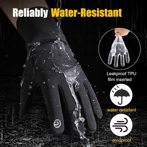 Yunkevivo Winter Gloves for Men Women Waterproof Glove,Touchscreen Gloves Thermal Snow Gloves for Running Cycling Driving (X-Large)