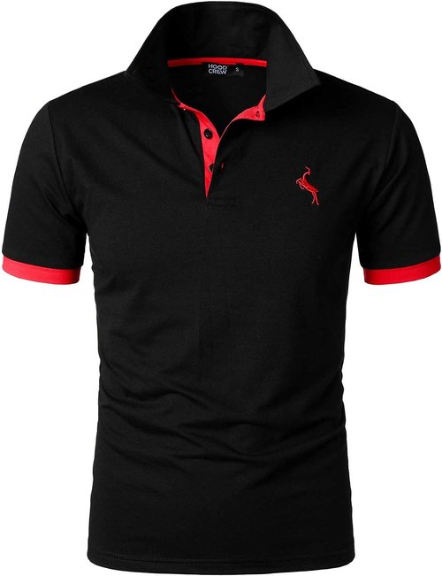 HOOD CREW Men's Classic Polo Shirt - Lightweight Short Sleeve Casual Top in Various Colors