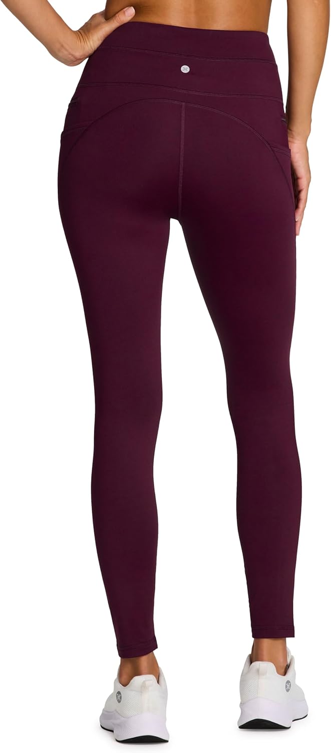 RBX Fleece-Lined Leggings for Women Yoga Pants with Pockets Gym Pants for Cold Weather Full-Length Leggings for Running Yoga