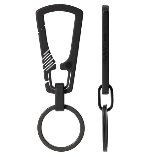 KeyUnity Titanium Carabiner Keychain Clip, Quick Release EDC Key Holder Organizer with Key Ring (KM04BK)