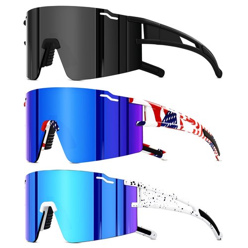 SPOSUNE Youth Baseball Sunglasses 3PACK Kids Sunglasses for 6-16 Boys Girls UV400 Protection Softball Cycling Glasses
