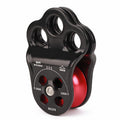 SUNGOOYUE 3 Hole Side Plate Pulley, Triple Hanging Points 30KN Aviation Aluminum Alloy Dual Bearing Hitch Climber Pulley for Climbing Rescue Aerial Work