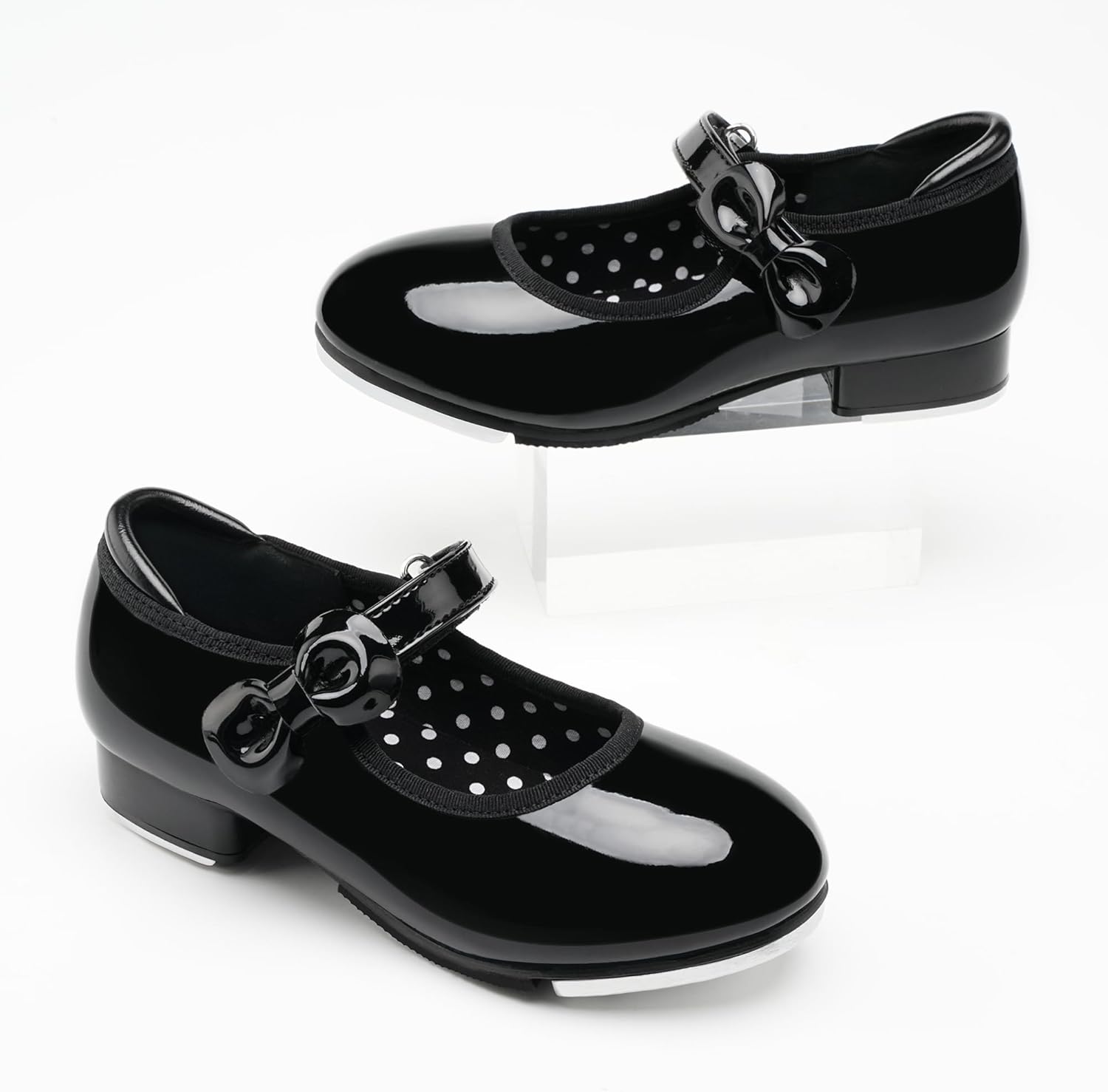 Stelle Girls Tap Shoes - PU Leather Dance Shoes with Easy Strap | Toddler to Big Kid Sizes