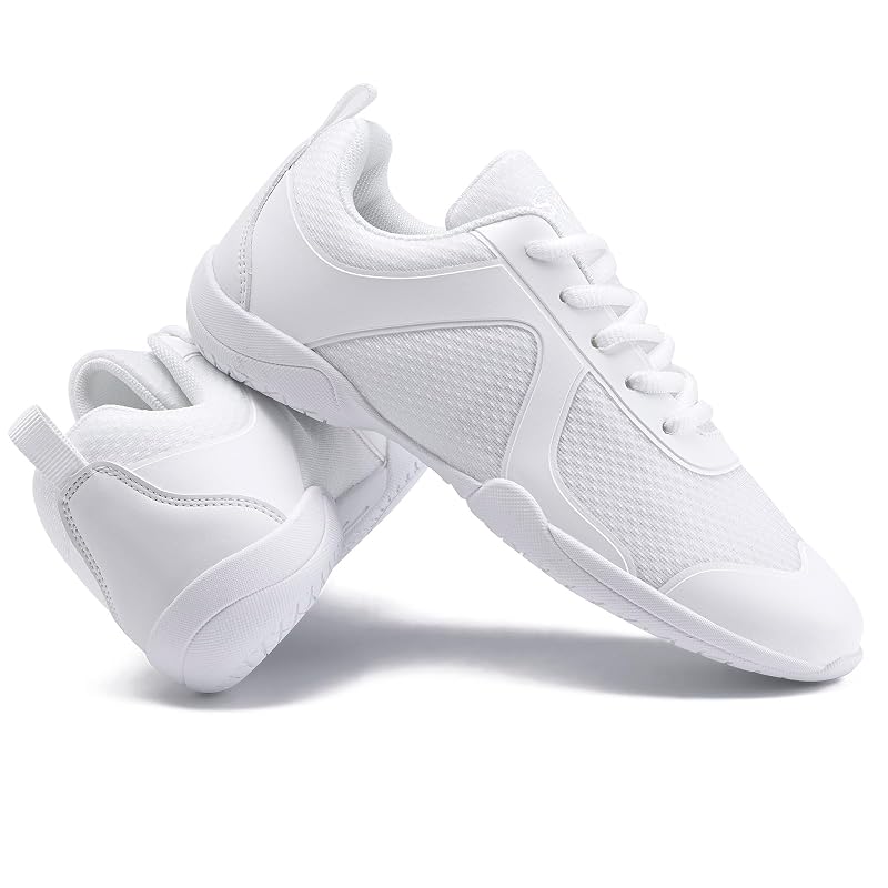 White Cheer Shoes for Girls Women Kids Cheerleading Shoes - Lightweight Breathable Sneakers Variation: White_2316+6