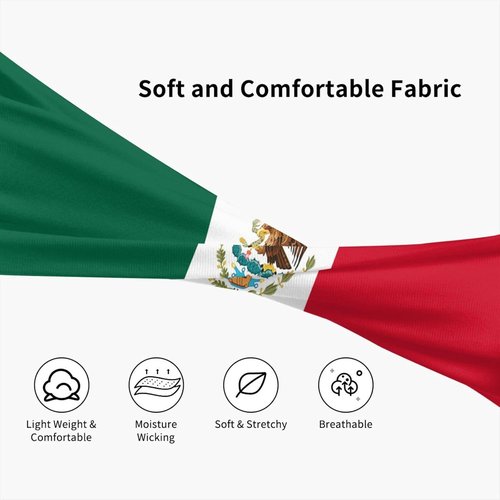 Mexico Flag Running Headbands - Stretchy Sweatbands for Men & Women | Ideal for Basketball, Yoga, Workout