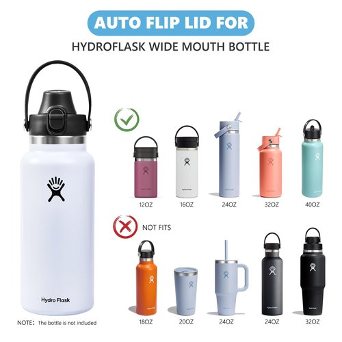 EIPOSAU Auto Flip Lid for Hydro Flask Wide Mouth, Great Spout Lid for Simple Modern, Fits for Iron Flask and Other Brands, Replacement Lid with Button Lock