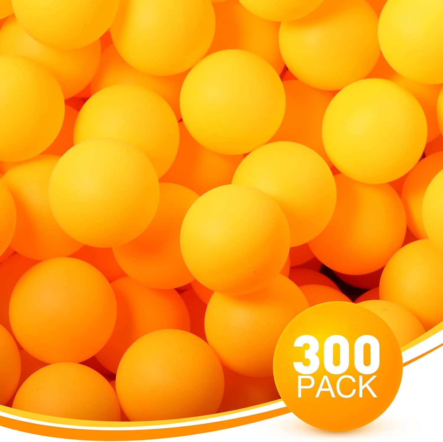Yunsailing 300 Pcs Table Tennis Balls - Washable 40mm for Games & Party Decorations | Yellow