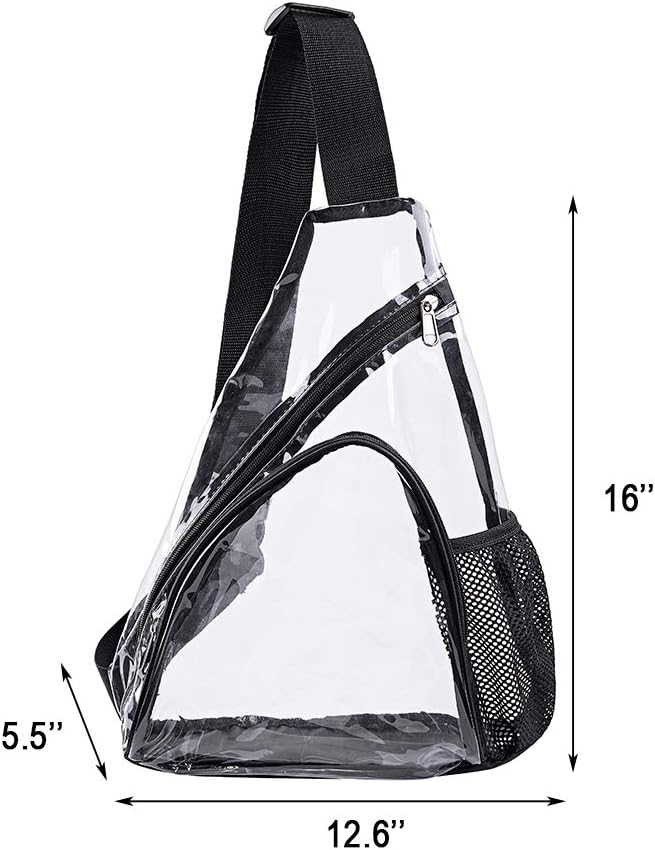 Skiennix Clear PVC Sling Bag - Stadium Approved Crossbody Backpack for Events | Lightweight & Durable