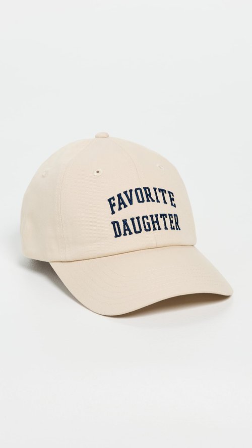 Favorite Daughter Women's All Caps Logo Baseball Cap, Khaki/Navy, One Size