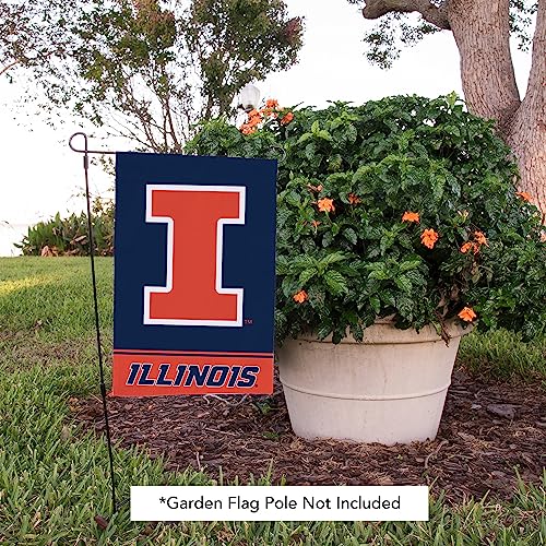 Blue Desert Cactus University of Illinois UIUC Garden Flag - Double-Sided 3-Ply Outdoor Banner