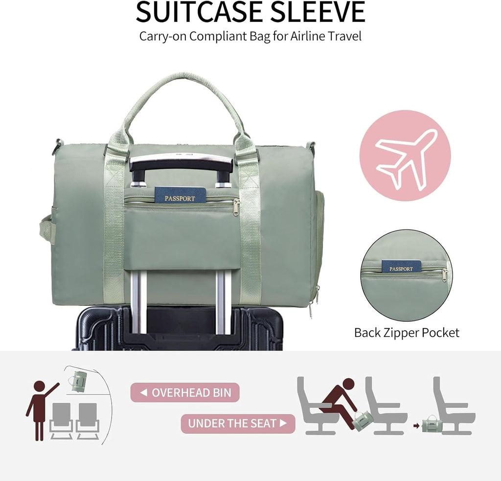 Skiennix Gym Bag for Women - Sports Duffle with Wet Pocket & Shoe Compartment | Perfect for Travel & Weekender