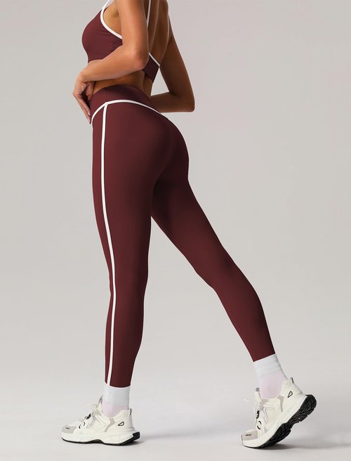 AGYMNX 2 Piece Workout Sets for Women Contrast Panel Sports Bra Cami Top and Butt-lifting Pants Active Jogger Outfits