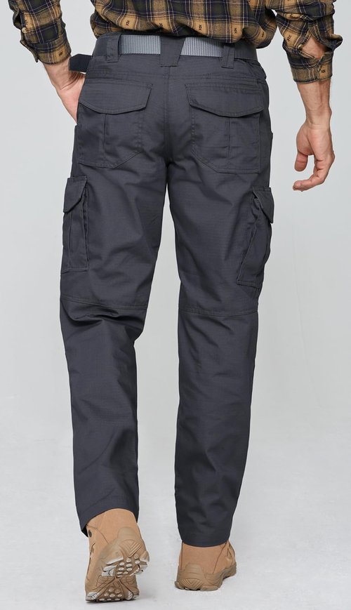 Cargo Pants for Mens Breathable Ripstop Cargo Work Pants Outdoor Quick Dry Stretch Tactical Construction Hiking Travel Pants with 9 Pockets Black 36Wx32L