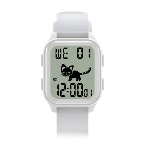 EZON T048 Digital Kids Watch for Teens Girls Boys,Sport Watch with Virtual Pet Cat Step Counter Stopwatch Pedometer Timer Alarm, No App Waterproof Fitness Tracker for Ages 7-18 (White)