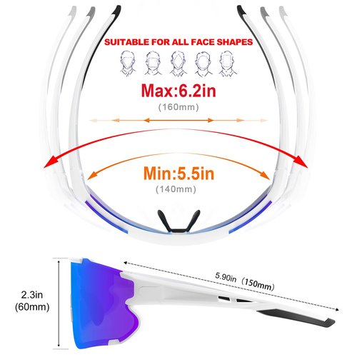 Polarized Sports Sunglasses for Men Women,Running Fishing Baseball Sunglasses,Cycling MTB Bike Glasses UV400