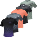 Skiennix 5-Pack Men's Workout Shirts - Quick Dry Athletic Short Sleeve Crew Neck Tees