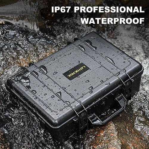 LOTOCASE Black 5-Pistol Gun Case & 16 Magazine TSA-Approved Waterproof Hard Case