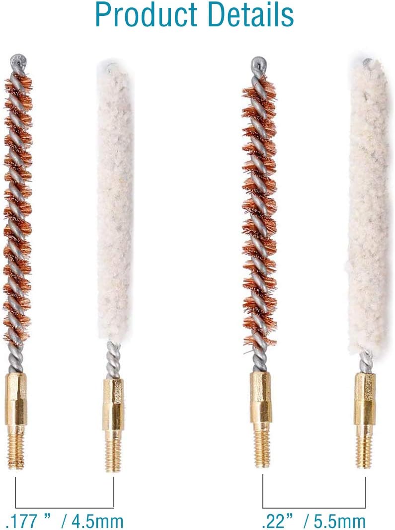Rifle Gun Barrel Cleaning Kit - .177/.22 Caliber Bore Brush Set for Airguns & Pistols | Complete Care Solution