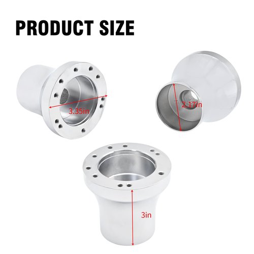 Zreneyfex Golf Cart Steering Wheel Adapter with Installation Tools, Steering Wheel Mounting Adapter Replacement for EZGO TXT RXV Models Aluminum Silver