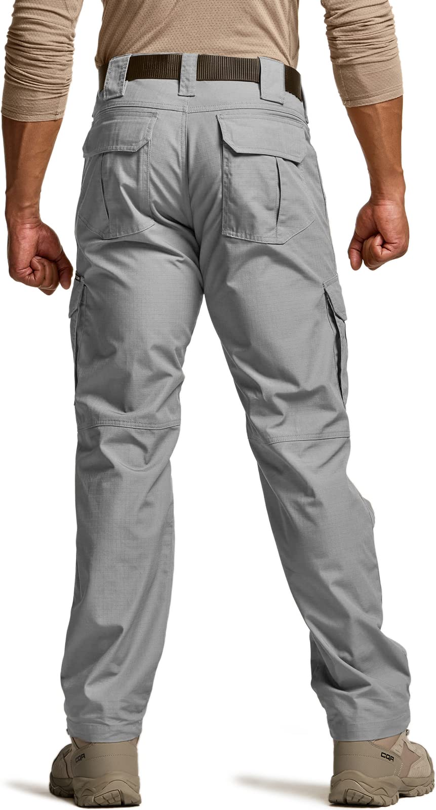 CQR Men's Tactical Pants, Water Resistant Ripstop Cargo Pants, Lightweight EDC Work Hiking Pants, Outdoor Apparel, Duratex Mag Pocket Stone, 40W x 34L