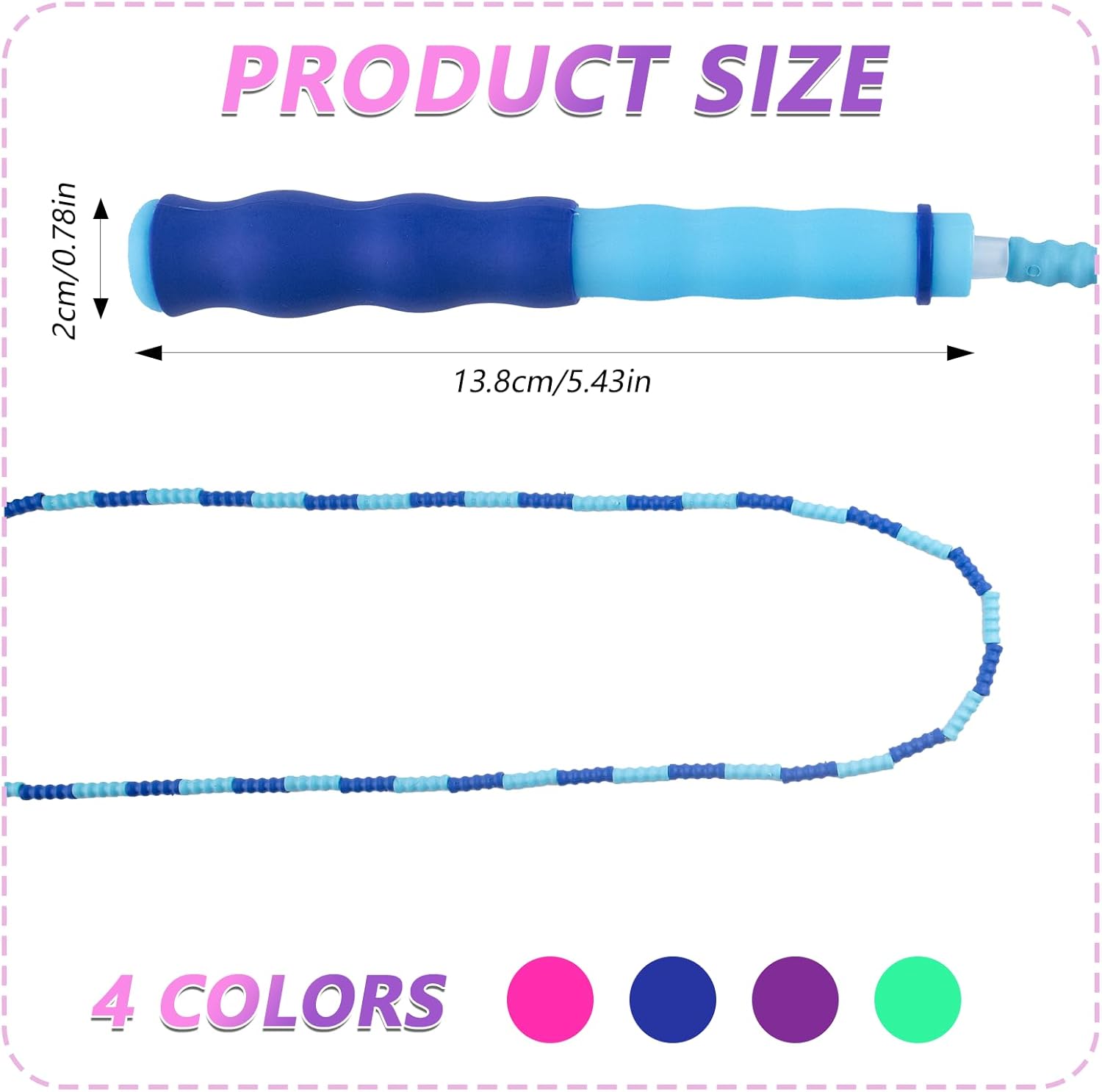 Skiennix 16 Pack Jump Ropes - Adjustable 9.2 Feet Soft Beaded Skipping Ropes for Exercise & Training