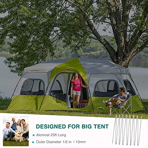 24ft 10.5in Aluminum Tent Poles Replacement Kit for Large Family Tents - Lightweight 7001 T6 Alloy, 2 Poles Pack