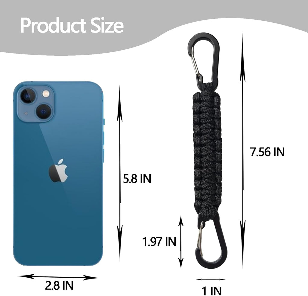 Skiennix 5-Pc Paracord Keychain Set - Durable Braided Umbrella Rope with D-Ring Carabiner | Versatile Key Lanyard