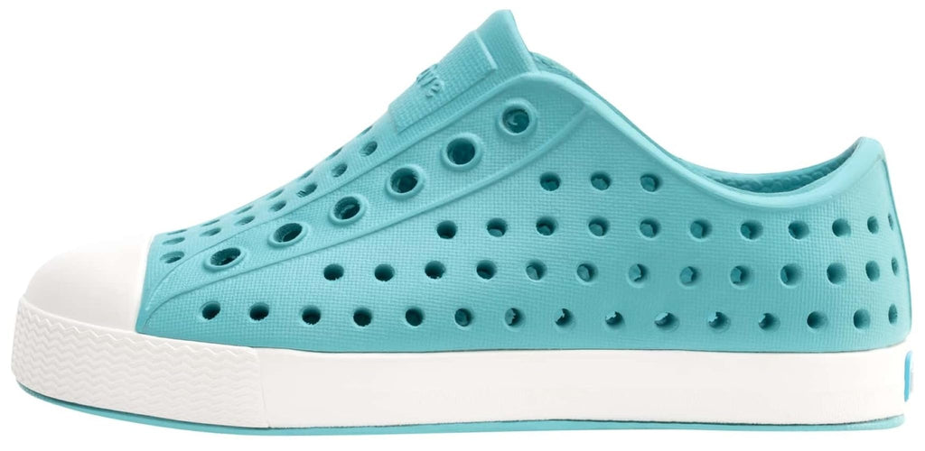 Native Shoes Unisex-Kids Jefferson Sneakers, Pool Blue/Shell White, 1 Little Kid