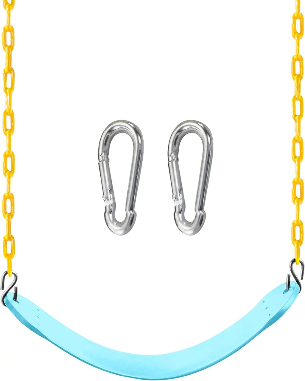 TURFEE Outdoor Swing Set Replacement Kit - Heavy Duty Chains & Seat - Kids Playground Accessory (Blue)