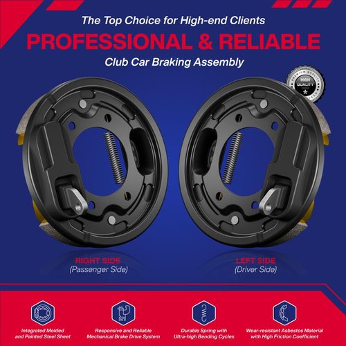 SUPGCPER Club Car Brake Assembly, Golf Cart Rear Brake Cluster Fit Club Car DS & Precedent 1995-UP, Tempo 2018-UP, Driver and Passenger Side, Club Car Brake Kit OEM Replace# 101823301, 103380202