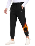 MoFiz Men's Fleece Snow Pants Winter Hiking Windbreak Water Resistant Joggers Pants Warm Sweatpants Pants Active Men's Sweatpants Tapered 3-Zip Pockets(Black,Medium)