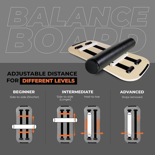 Adjustable Distance Balance Surfboard - Indoor & Outdoor Surfing Trainer, 300lbs Capacity, Non-Slip Safety (multicolour)